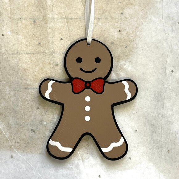 Set of 2 3D Printed Gingerbread Man and Santa Ornaments-New! - Picture 2 of 4